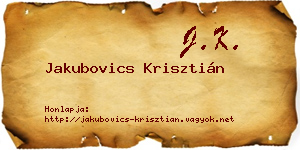 Jakubovics Krisztián névjegykártya